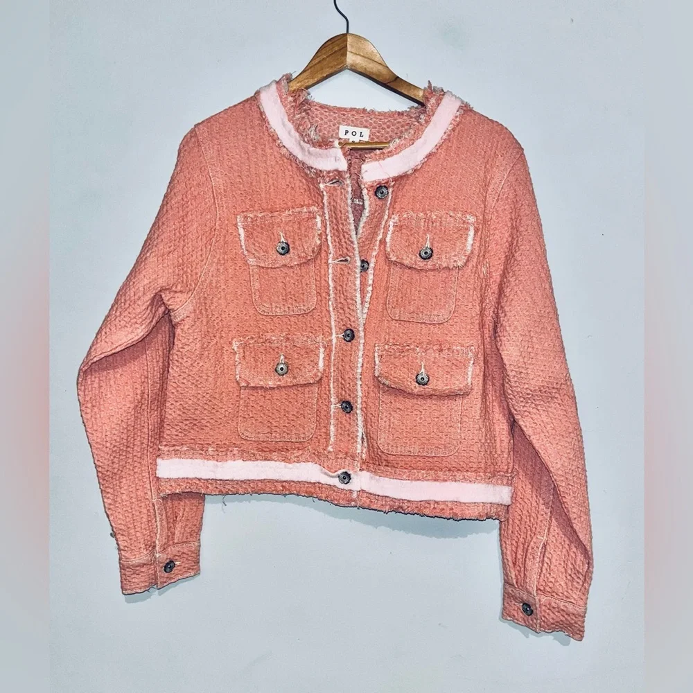 POL Pink Tweed Blazer Sz S Like New - Picture 2 of 8